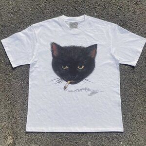 Smoking cat tee